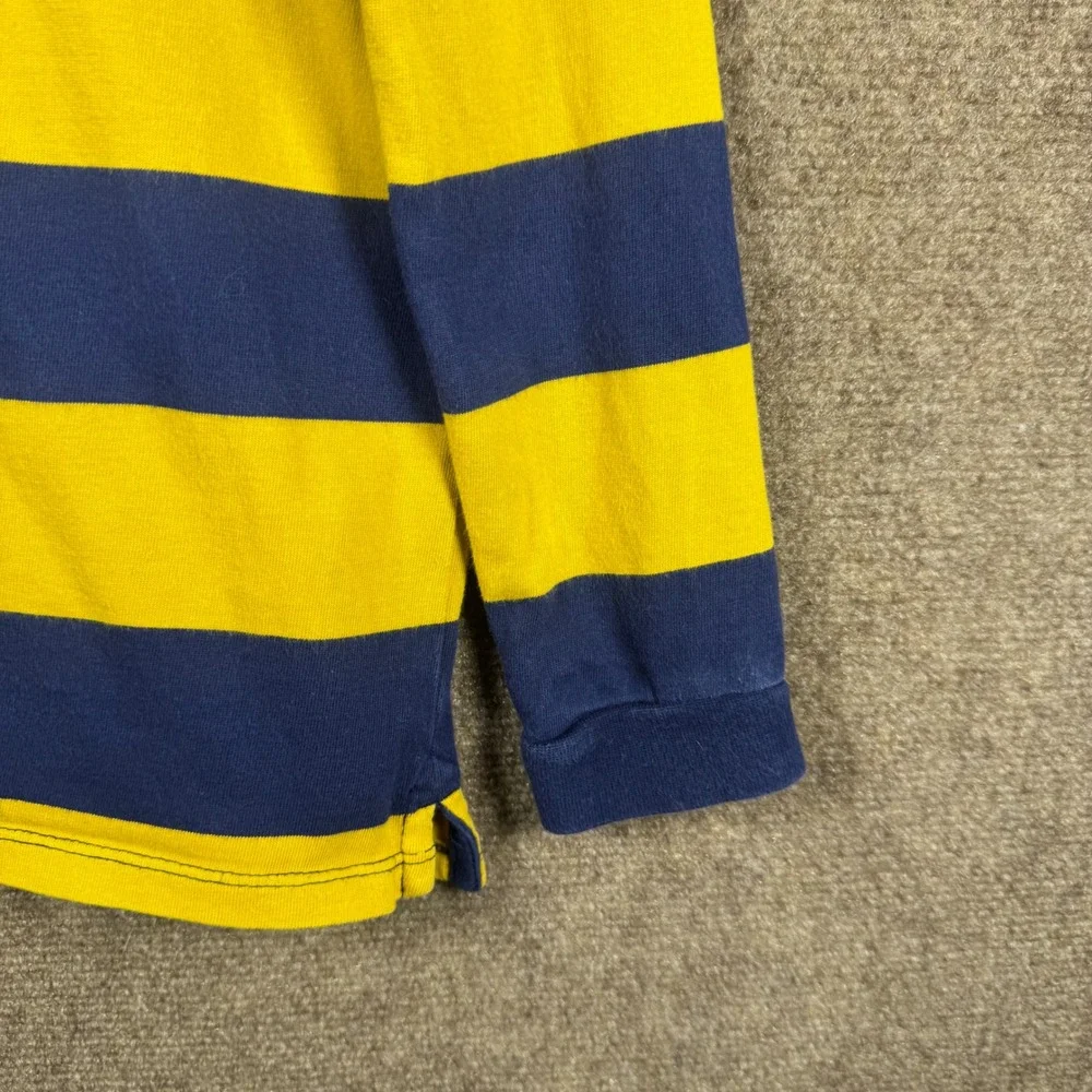 US Polo Assn Toddler Boy Rugby Shirt 5T Long Sleeve Striped Yellow Blue Polo - Picture 7 of 8